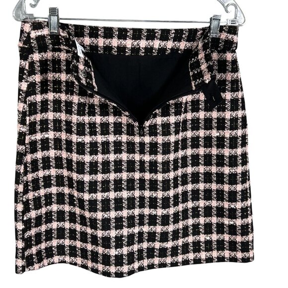 Maison d' Amelie Paris NEW Womens 6 Pink Black Tweed Mini Skirt Clueless Preppy - Picture 4 of 12